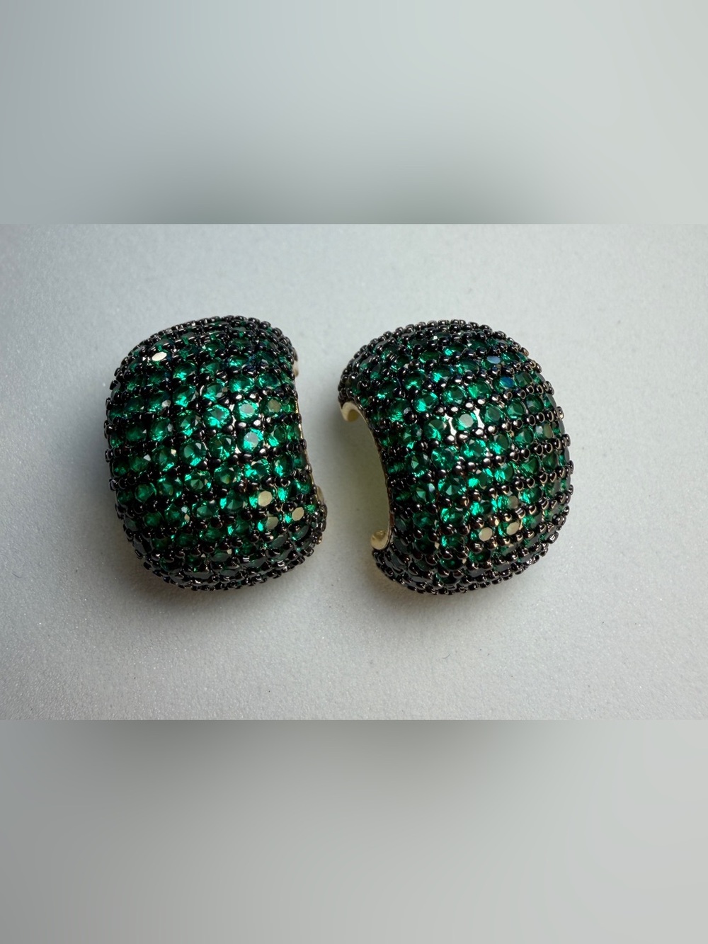 Emerald Pavé Earrings